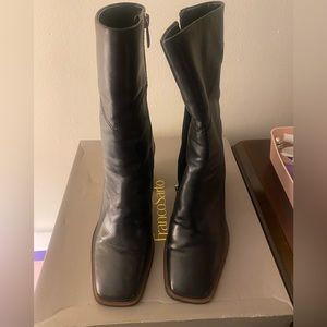 Ladies black leather zip up Franco Sarto Boots